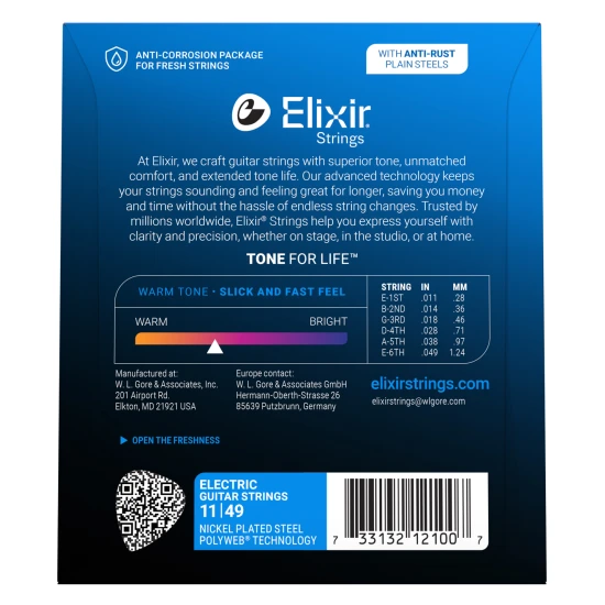 Elixir PolyWeb (12100) 11-49 Medium elektromos húrkészlet