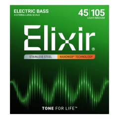 Elixir NanoWeb (14677) Stainless Steel 45-105 Light/Medium basszusgitár húrkészlet