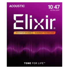 Elixir Phosphor Bronze NanoWeb (16002) 10-47 Extra Light akusztikus húrkészlet