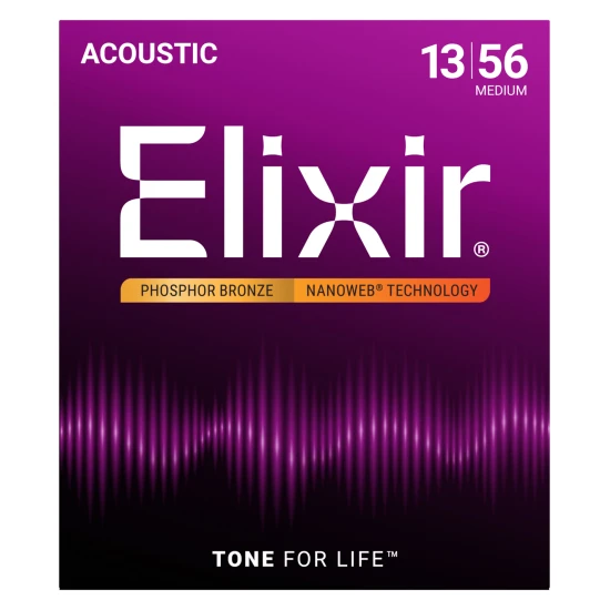 Elixir Phosphor Bronze NanoWeb (16102) 13-56 Medium akusztikus húrkészlet