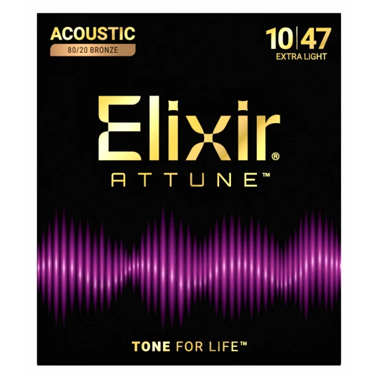 Elixir 80/20 Bronze Attune (23002) 10-47 Custom Light akusztikus húrkészlet