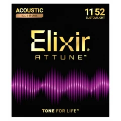Elixir 80/20 Bronze Attune (23027) 11-52 Custom Light akusztikus húrkészlet