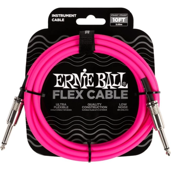 Ernie Ball 6413 Flexcable 3m gitárkábel  rózsaszín