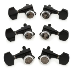 Gotoh SG381-01 MG-T 3L+3R Black satus gitár hangolókulcs készlet