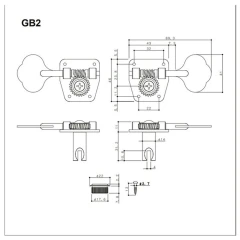 Gotoh GB2-4L Nickel basszusgitár hangolókulcs