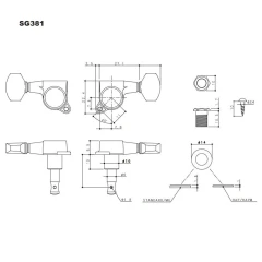 Gotoh SG381-07 MG-T 6R Gold satus gitár hangolókulcs készlet