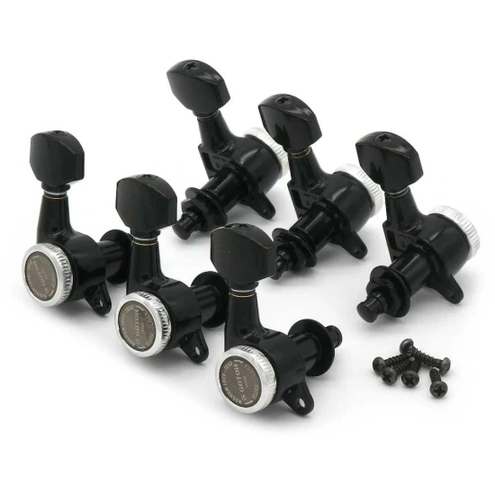 Gotoh SG381-07 MG-T 3L+3R Black satus gitár hangolókulcs készlet