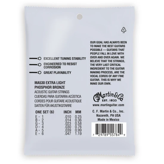 Martin MA-530 Phosphor Bronze Extra Light 10-47 akusztikus húr