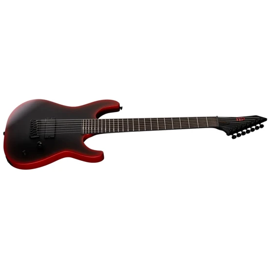 LTD M-7 BARITONE BLACK METAL II Black Redburst Satin
