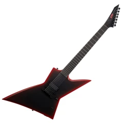 LTD EXL-7 BARITONE BLACK METAL Black Redburst Satin