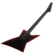 LTD EXL-7 BARITONE BLACK METAL Black Redburst Satin