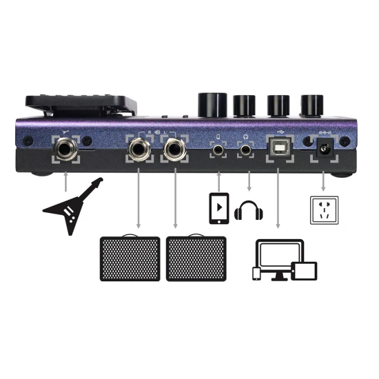 Valeton GP-100VT multi-effekt processzor pedál - Jewel Violet