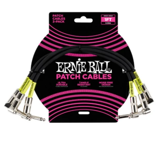 Ernie Ball 6075 Patch Kábel 30cm Fekete
