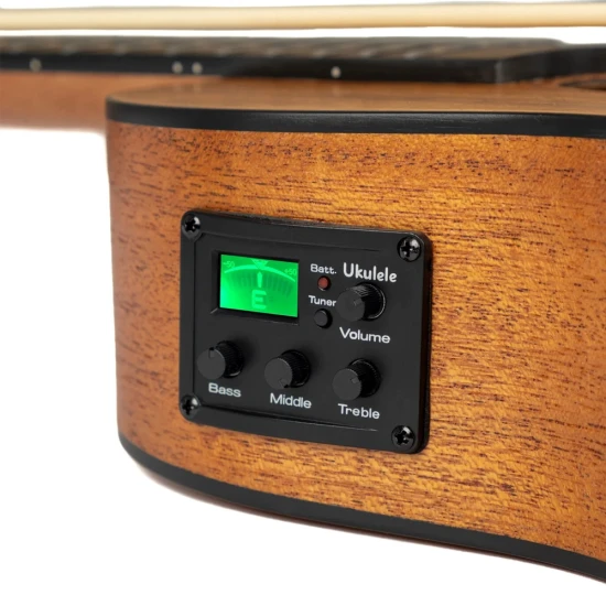 Cascha HH 2175 Natural ukulele bass tokkal