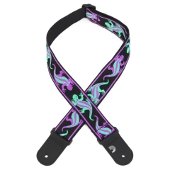 D'Addario 50PW01 Green/Purple Lizards textil gitár heveder