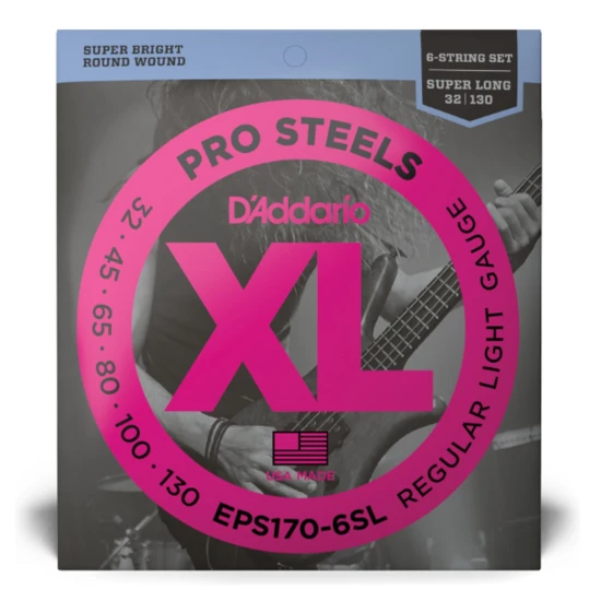 D'addario EPS170-6SL Pro Steel 32-130 Super Long basszusgitár húr
