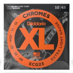 D'addario ECG23 Chrome Flat Wound 10-48 Extra Light