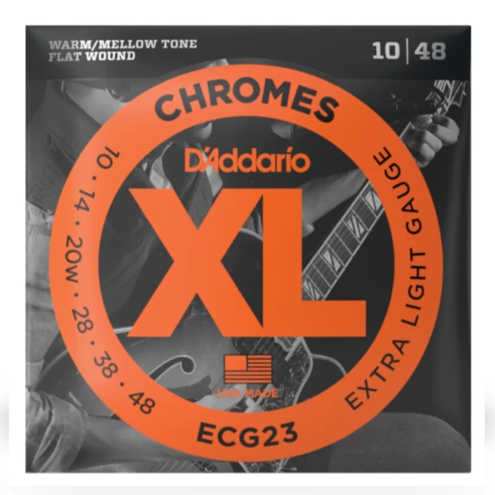 D'addario ECG23 Chrome Flat Wound 10-48 Extra Light