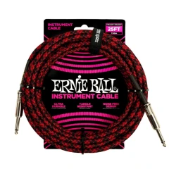 Ernie Ball 6398 fekete-piros szövetkábel 7.5m