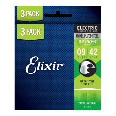 Elixir OptiWeb (16550) 9-42 Super Light elektromos húrkészlet 3db