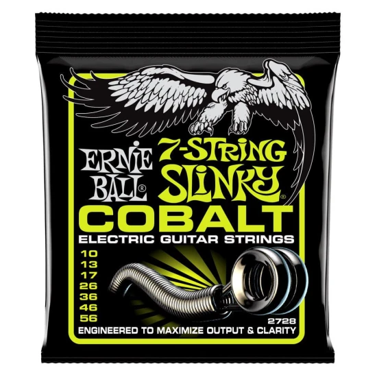 Ernie Ball 2728 Cobalt Slinky húrkészlet 10-56 7 húros húrkészlet