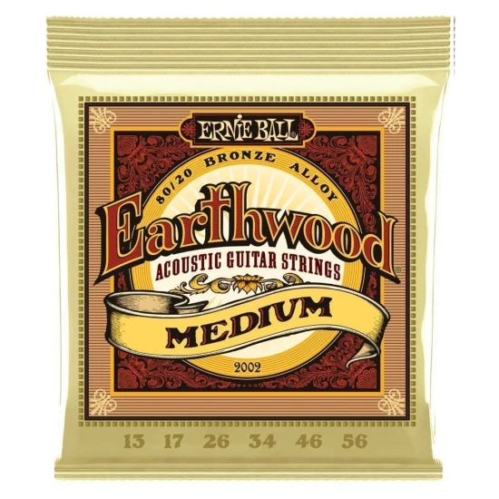 Ernie Ball 2002 Earthwood Acoustic 80/20 bronz húrkészlet 13-56