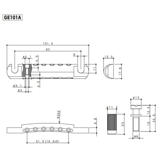 Gotoh GE101A-N húrtartó nikkel