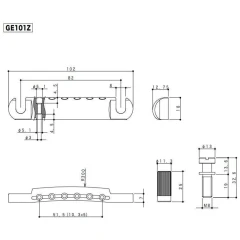 Gotoh GE101Z-CK húrtartó Cosmo Black