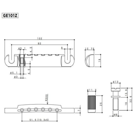 Gotoh GE101Z-GG húrtartó arany