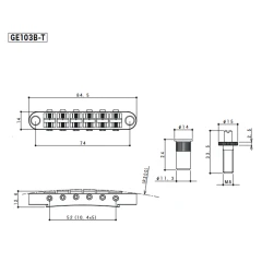 Gotoh GE103B-T-C Tune-o-matic húrláb Chrome