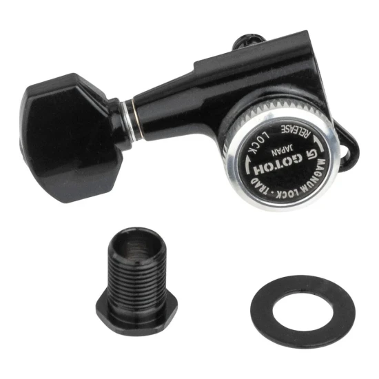 Gotoh SG381-07 MG-T 6R Black satus gitár hangolókulcs készlet