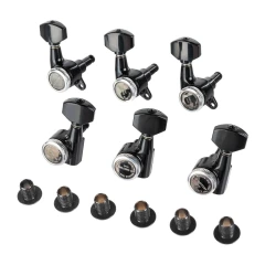 Gotoh SG381-07 MG-T 3L+3R Black satus gitár hangolókulcs készlet