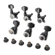 Gotoh SG381-07 MG-T 3L+3R Black satus gitár hangolókulcs készlet