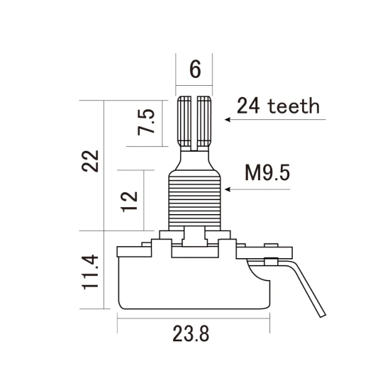 HOSCO CTS 500A logaritmikus Incses potméter