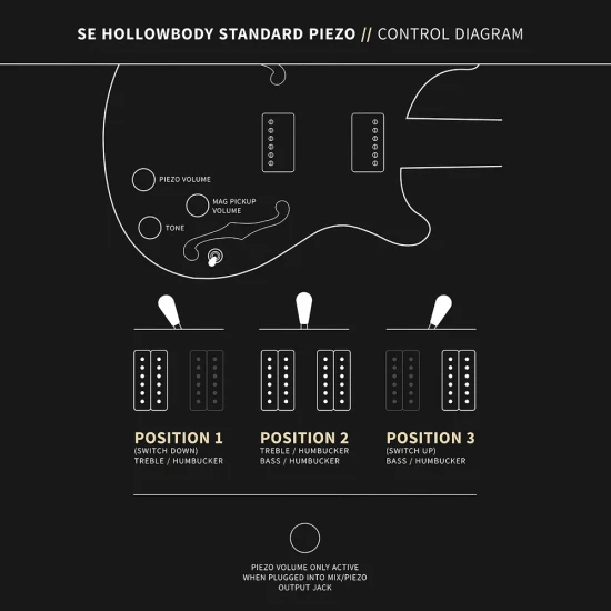PRS SE Hollowbody Standard Piezo Dog Hair Smokeburst