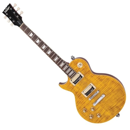 Vintage LV100AFD Flamed Amber Paradise elektromos gitár