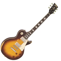 Vintage V100MRTSB Distressed Tobacco Sunburst elektromos gitár