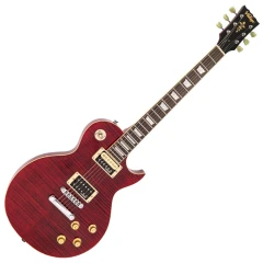 Vintage V100TWR Transparent Red elektromos gitár